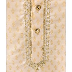 Babyhug Full Sleeves Kurta All Over Printed - Beige
