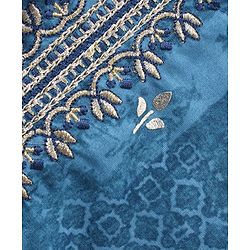 Babyhug Three Fourth Sleeves Embroidered Kurti & Palazo with Dupatta - Blue