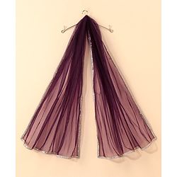 Babyhug Singlet Sleeves Zari Kurti and Sharara Set with Lace and Dupatta Embroided - Purple