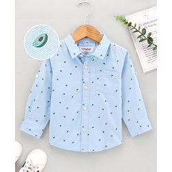 Babyhug Full Sleeves Oxford Avacado Printed Shirt - Blue