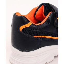 Cute Walk by Babyhug Lace Tie Up Sneakers - Dark Blue Orange