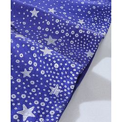 Babyhug 100% Cotton Short Sleeves Frock Stars Print - Navy Blue