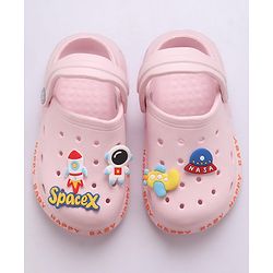 Cute Walk by Babyhug Slip-On Clogs Space-X Applique - Pink (Design May Vary)