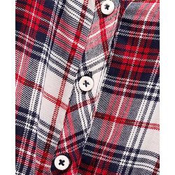 Babyhug Yarndyed Sleeveless Jumpsuit Checks - Red