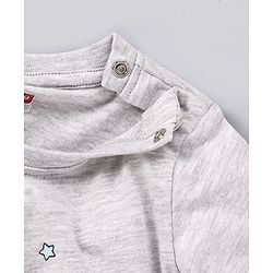 Babyhug 100% Cotton Full Sleeves Night Suit Clouds Print - Grey Blue