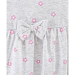 Babyhug 100% Cotton Half Sleeves Frock Floral Print - Multicolor