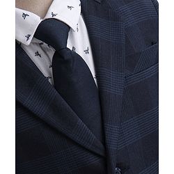 Babyhug Full Sleeves Checked Party Wear Suit With Blazer- Navy & Black