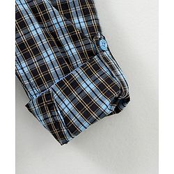 Babyhug Full Sleeves Woven Party Suit Checks Print- Blue