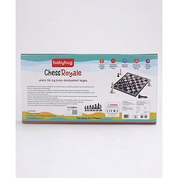 Babyhug Royal Chess Board Game - Classic 2 -Player Strategy Game with Black & White Pieces | Fun & Educational Family Game for Kids | Enhances Logic, Patience & Focus | BIS Certified