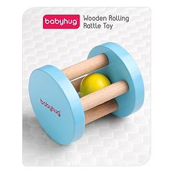 Babyhug Wooden Rolling Rattle Toy - Multicolour