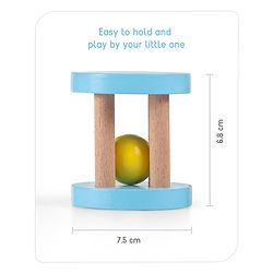 Babyhug Wooden Rolling Rattle Toy - Multicolour