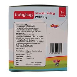 Babyhug Wooden Rolling Rattle Toy - Multicolour
