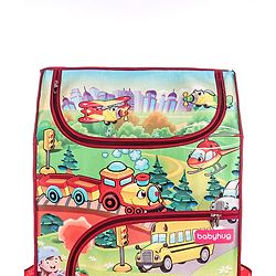 Babyhug Foldable 5 Shelf Almirah With Wheels Baby Car Theme - Red