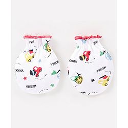 Babyhug Clothing Gift Set Car Theme Red & White - Pack of 5