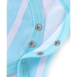 Babyhug 100% Cotton Full Sleeves Onesie Santa Print - Blue