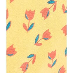 Babyhug 100% Cotton Knit Short Sleeves Frock Floral Print - Yellow