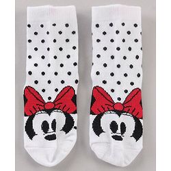 Cute Walk by Babyhug Ankle Length Antibacterial Socks Minnie Mouse & Stripes Design Pack Of 3 - Multicolor