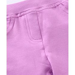 Babyhug Full Length Cotton Lycra Jeggings Foil Print- Violet