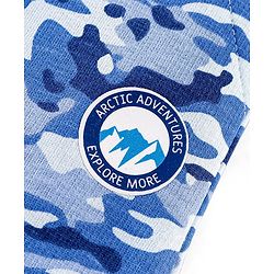 Babyhug Cotton Full Length Ribbed Waist Track Pant Camouflage Pattern - Blue