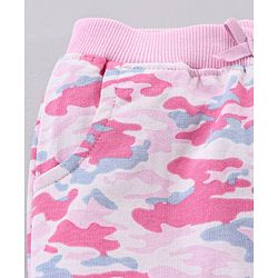 Babyhug Cotton Full Length Lounge Pants Camouflage Print - Pink Blue