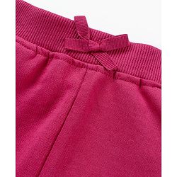 Babyhug Cotton Knit Full Length Lounge Pant Sequin Embellished - Maroon