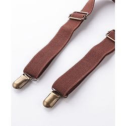 Babyhug Bow and Suspender Set Solid Color - Brown