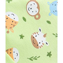 Babyhug 100% Cotton Cap Mittens & Booties Set Cow Giraffe Print - Diameter 10 cm
