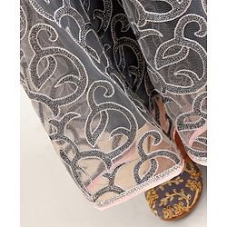 Babyhug Sleeveless Sequecned Embroidered Choli With Lehenga And Dupatta Set - Pink & Grey.