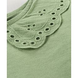 Babyhug Cotton Knit Full Sleeves Solid Tee & Pant Floral Print - Green Peach