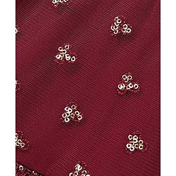 Babyhug Sleeveless Kurti & Sharara with Dupatta with Sequins Detailing & Floral Embroidery - Beige & Maroon