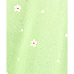 Babyhug 100% Cotton Half Sleeves Frock with Bow Floral Print - Light Green