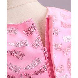 Babyhug Sleeveless Party Wear Frock Floral Corsage - Pink
