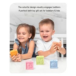 Babyhug Bath In Style Squeeze Building Blocks Set Pack of 8 - Multicolour