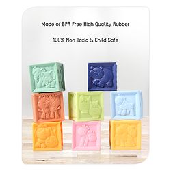 Babyhug Bath In Style Squeeze Building Blocks Set Pack of 8 - Multicolour