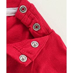 Babyhug Half Sleeves Cotton Jersey Knit Tee Bear Print- Red