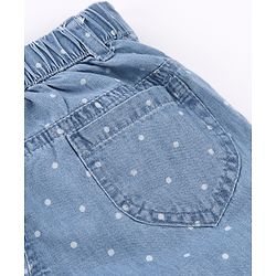 Babyhug Denim Full Length Jeans Polka Dot Print - Blue