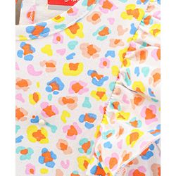 Babyhug 100% Cotton Short Sleeves Frock - Offwhite