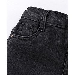 Babyhug Washed Knee Length Denim Bermuda - Black