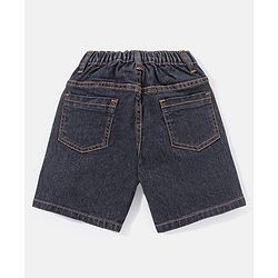 Babyhug Washed Knee Length Denim Bermuda - Dark Grey