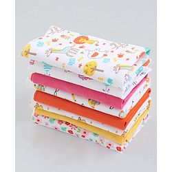 Babyhug 100% Cotton Wash Cloth Pack of 8 - Multicolor