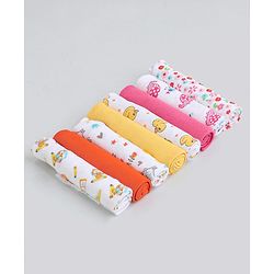 Babyhug 100% Cotton Wash Cloth Pack of 8 - Multicolor