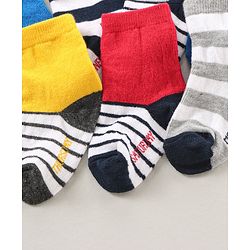 Cute Walk by Babyhug Ankle Length Antibacterial Socks Pack Of 7 Striped Design - Multicolour