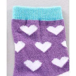 Cute Walk by Babyhug Anti Bacterial Ankle Length Striped Socks Heart Design Pack of 3 - Multicolor