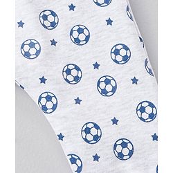 Babyhug Cotton Knit Full Sleeves Striped Onesie With Soccer Printed Leggings - Red