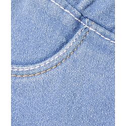 Babyhug Denim Full Length Stretchable Jeggings Solid Color - Blue