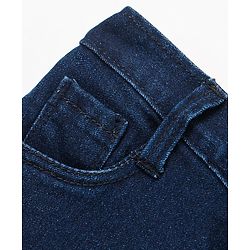 Babyhug Cotton Full Length Denim Jeans - Dark Blue