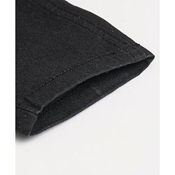 Babyhug Cotton Full Length Stretchable Washed Denim Jeans Fly With Zipper - Black