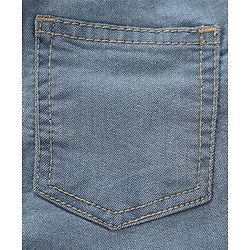 Babyhug Cotton Stretchable Full Length Washed Joggers - Dark Blue