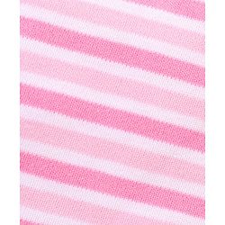 Babyhug 100% Cotton Cap Mittens & Booties Striped Pink - Diameter 15.5 cm
