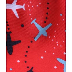 Babyhug Swimming Trunks Aeroplane Print - Red